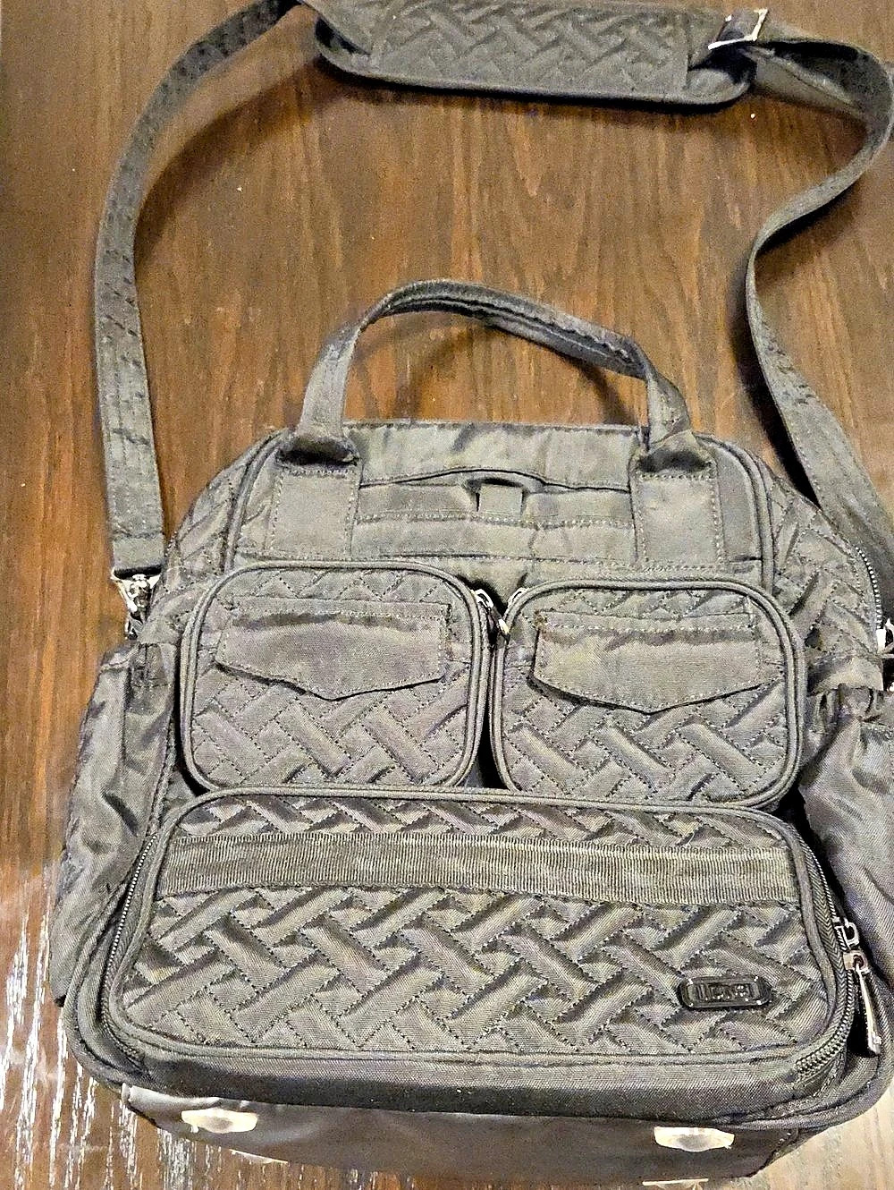 Lug Mini Puddle Jumper Quilted Black Shoulder Bag